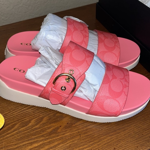Pink COACH sandles/slides - Picture 2 of 2